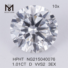 1.01CT D VVS2 3EX Lab Grown Diamond HPHT sten