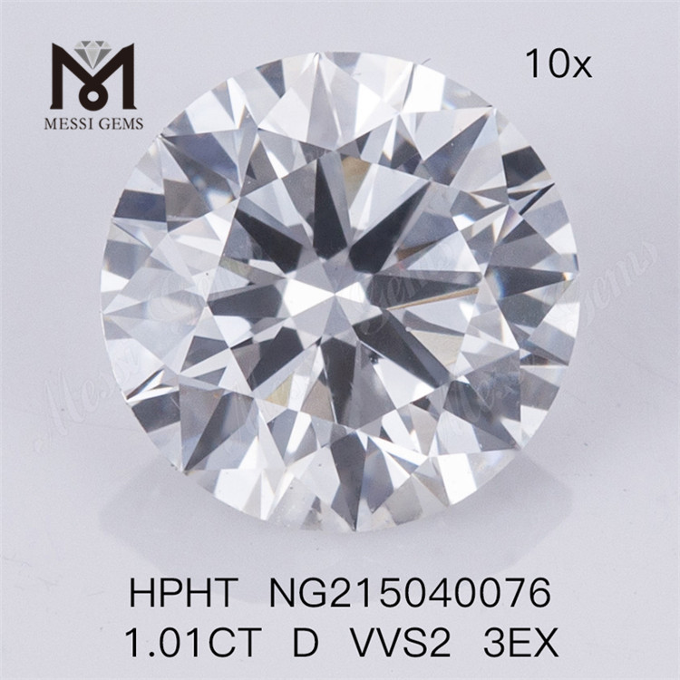 1.01CT D VVS2 3EX Lab Grown Diamond HPHT sten