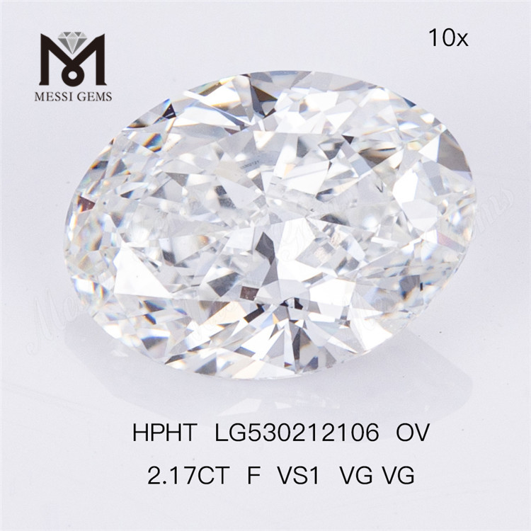 2.17CT lab dyrket oval diamant F farve HPHT menneskeskabte diamant engros