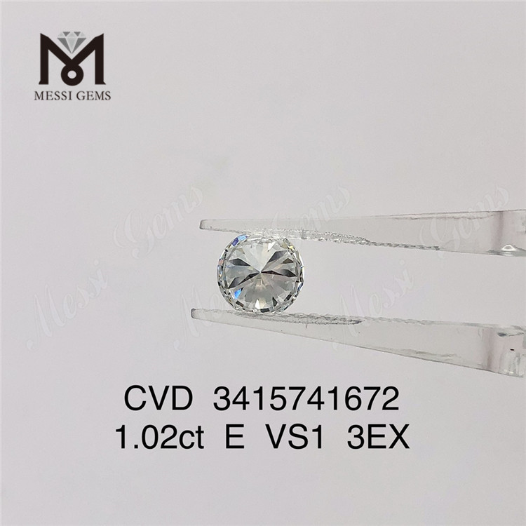 1.02ct VS 3EX laboratoriediamant rd E farve menneskeskabt diamant på lager