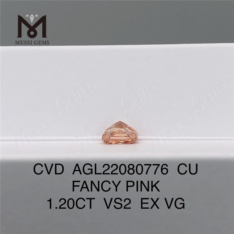 1.20CT FANCY PINK VS2 EX VG CU laboratoriefremstillede lyserøde diamanter AGL22080776 