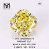 GID22000372 1.148CT CVD RADIANT CUT FANCY VIVID YELLOW VS1 EX EX Syntetiske diamanter engrospris