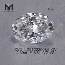 2.39ct F billig løs lab diamant oval cvd løs lab diamant udsalg