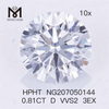 0.81CT D VVS2 3EX Lab Diamond HPHT Menneskeskabt diamant