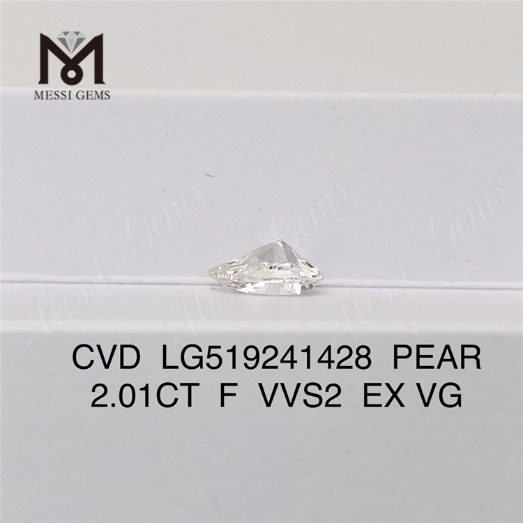 2.01CT F VVS2 EX VG CVD pærelab diamanter