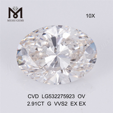 2.91ct G vvs ov lab diamant cvd lab dyrket diamant på lager