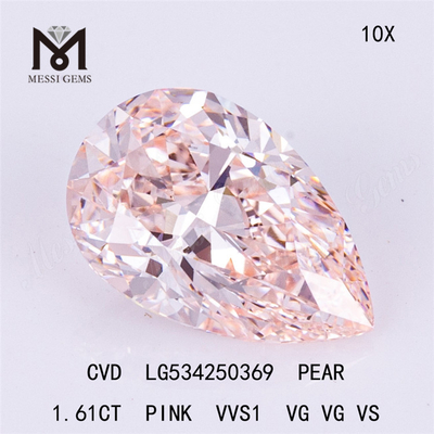 1,61 ct PEAR lab diamant pink diamant lab dyrket på udsalg