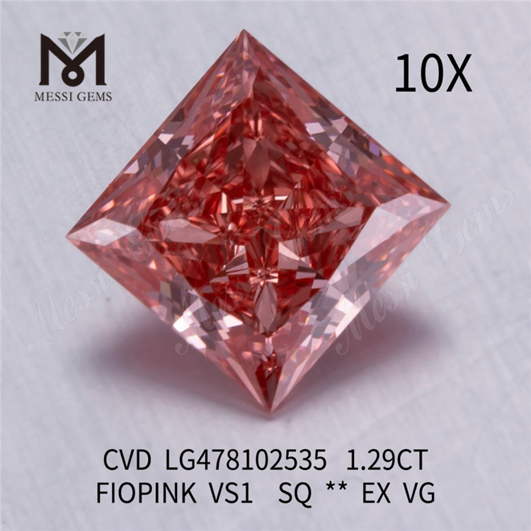 1.29CT FIOPINK VS1 engros lab skabt diamanter CVD LG478102535