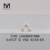 5.01CT G laboratoriedyrkede diamanter engrospris vs. 2 løse syntetiske diamanter fabrikspris