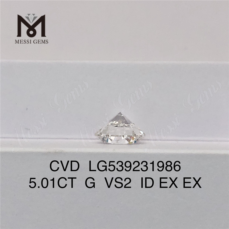 5.01CT G laboratoriedyrkede diamanter engrospris vs. 2 løse syntetiske diamanter fabrikspris