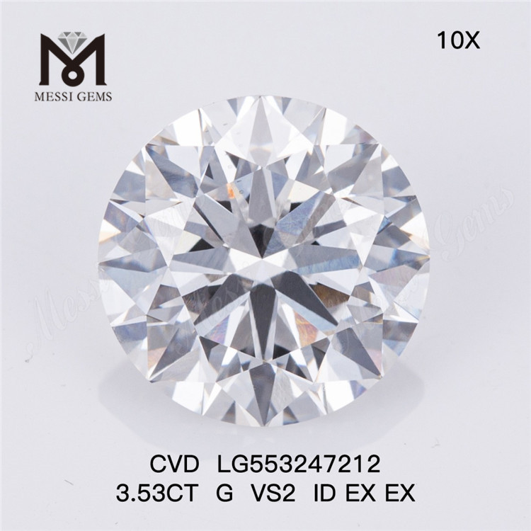 3.53CT G VS2 ID EX EX laboratoriedyrket diamant Rundskåret løs syntetiske diamanter IGI