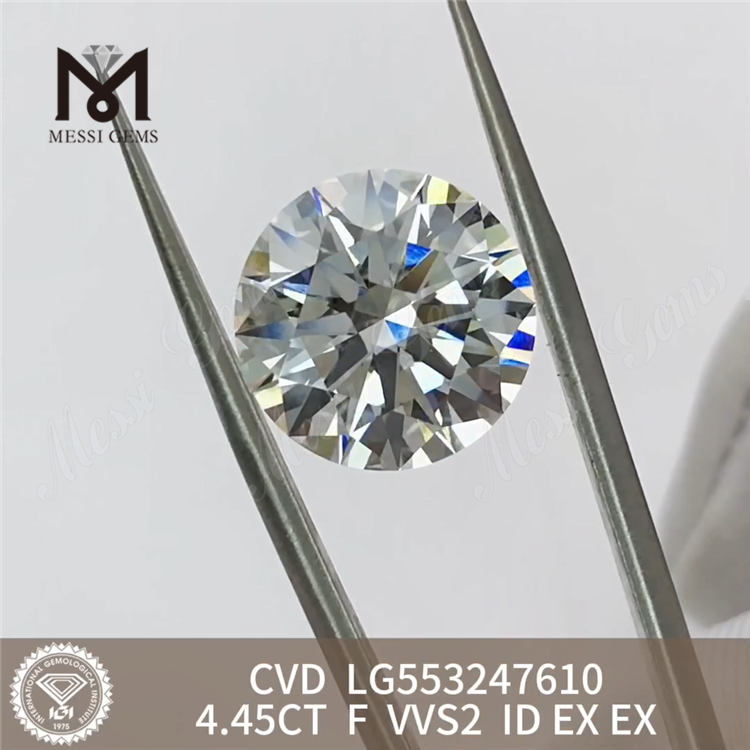 4.45CT F VVS2 ID EX EX Overkommelig Stor cvd diamant engros