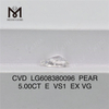5.00CT PEAR E VS1 IGI-fabrikerede diamanter fabrikspris丨Messigems LG608380096 
