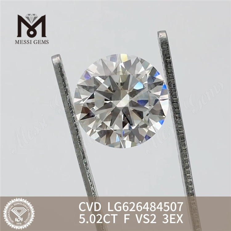 5.02CT F VS2 3EX IGI-certificerede løse diamanter CVD LG626484507丨Messigems