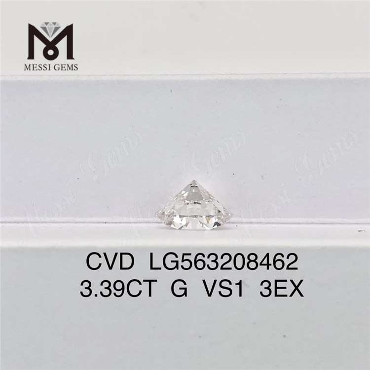 3.39CT G VS1 3EX CVD Lab Grown Diamond LG563208462丨Messigems