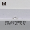 2.05CT E VS1 LG597394236 højkvalitets OV cvd diamant til overkommelige priser