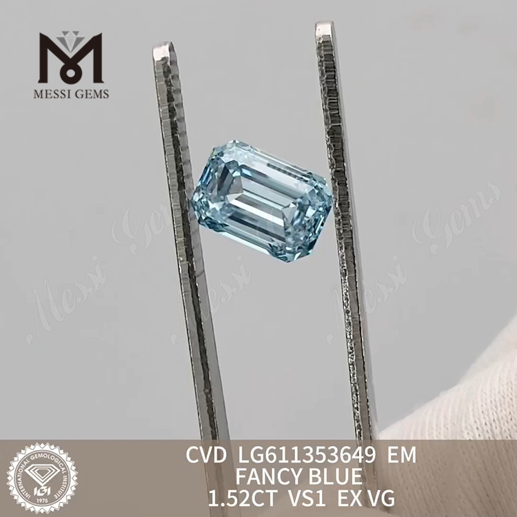 1.52CT VS1 EM FANCY BLUE CVD dyrkede brillansdiamanter Standard for Excellence LG611353649 