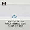 1.10CT SI1 FANCY INTENSE BLUE billigste laboratorieskabte diamanter丨Messigems CVD LG617411206 