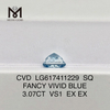 3.07CT VS1 SQ FANCY VIVID BLUE laboratoriediamantpris IGI Certified Sustainable Sparkle丨Messigems CVD LG617411229 