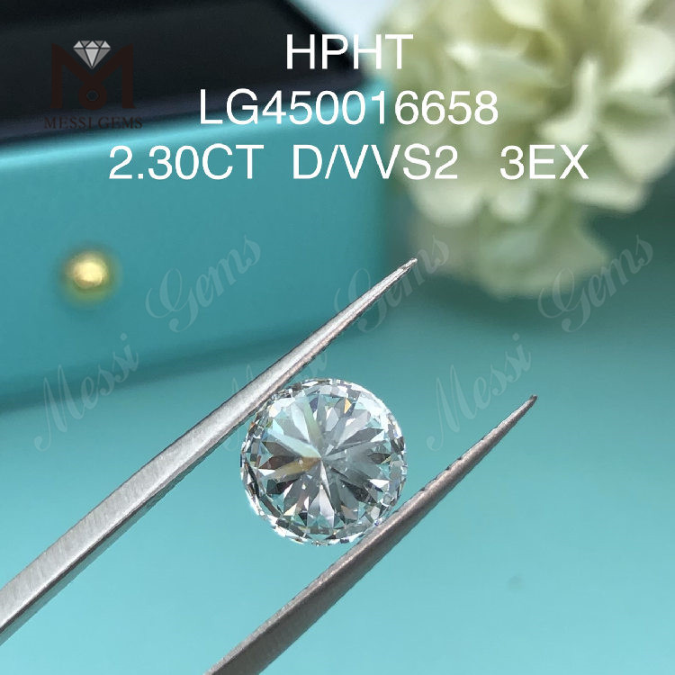 2,30 karat D VVS2 EX Cut Runde HPHT lab diamanter