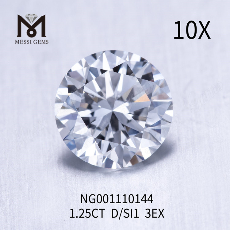 1,25 ct D RD Lab dyrket diamant SI1 EX Cut Grade