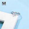 Messi Smykker minimalistisk 1 karat moissanite diamantbryllup 925 sterling sølv ringe