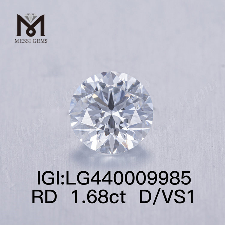 1,68 karat D VS1 IDEAL laboratoriedyrket diamant rund