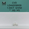 1,54 karat G VS2 lab skabt prinsesseslebet diamant VG