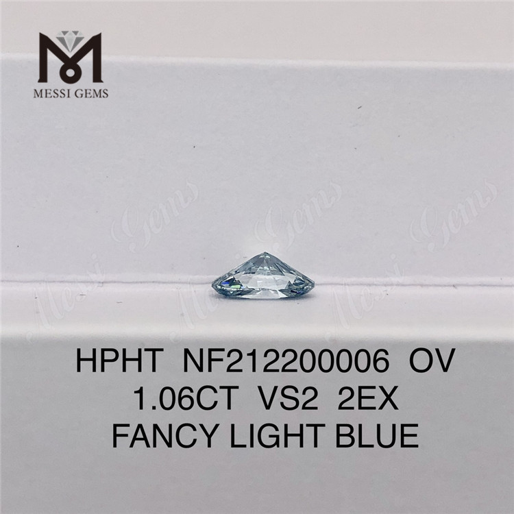 NF212200006 OV 1.06CT VS2 2EX FANCY LYSEBLÅ HPHT syntetiske diamanter