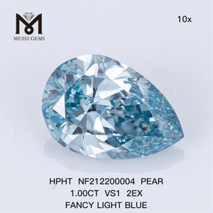 NF212200004 1.00CT VS1 2EX FANCY LYSEBLÅ HPHT PEAR Diamond