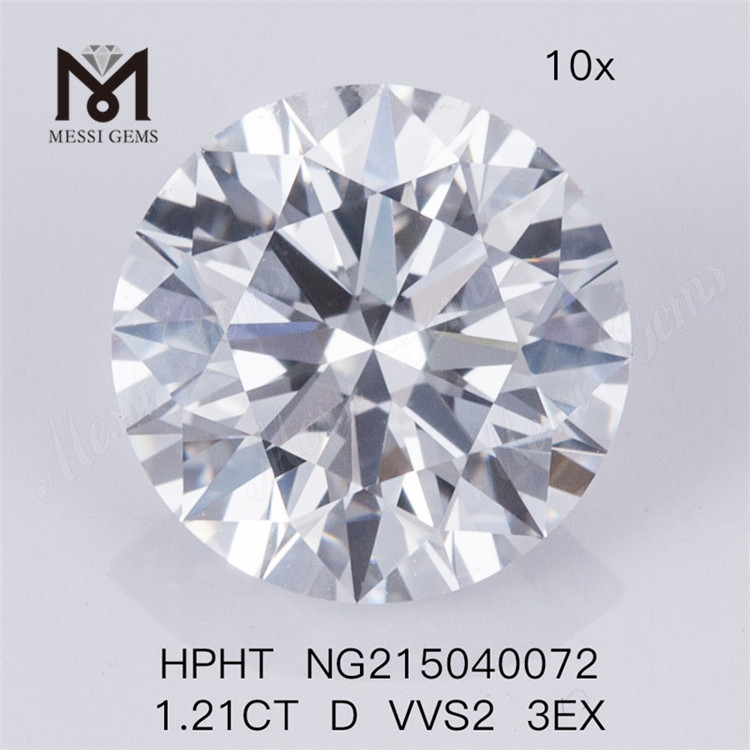 HPHT 1.21CT D VVS2 3EX syntetisk diamant rundslebet