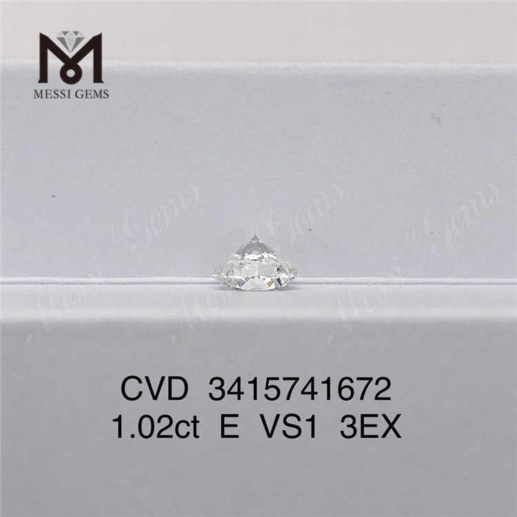 1.02ct VS 3EX laboratoriediamant rd E farve menneskeskabt diamant på lager