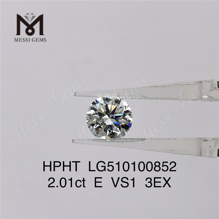 2.01CT E VVS HPHT diamanter RD Cut laboratoriediamanter fabrikspris