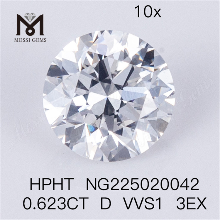 HPHT Rund Shape Lab Diamond 0.623CT D VVS1 3EX Menneskeskabt diamant