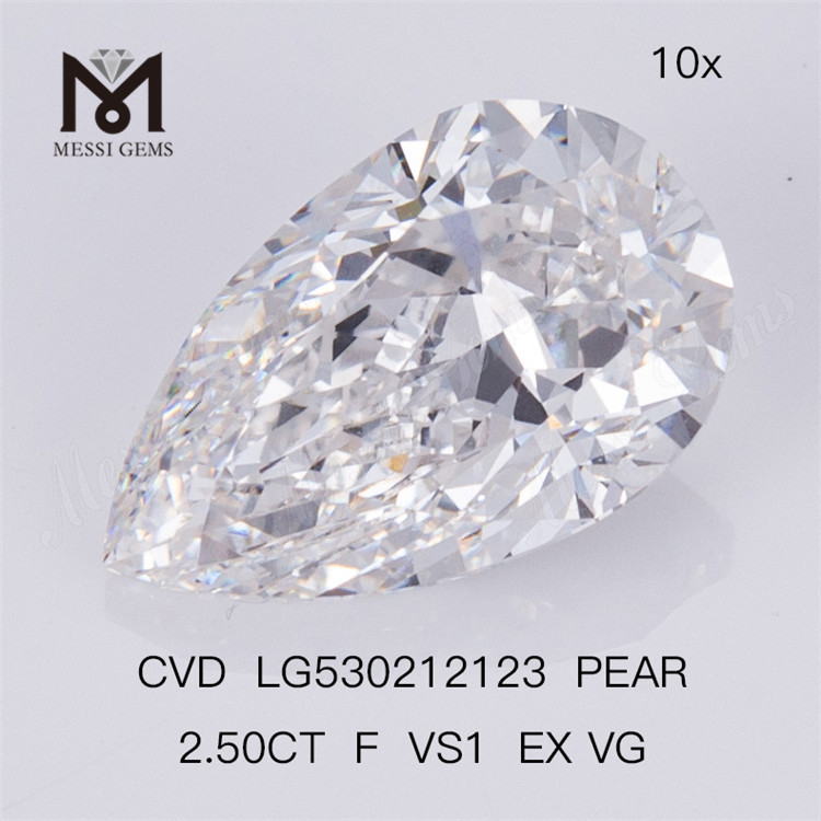2.5CT lab dyrket diamant CVD F VS pære 2.5 lab dyrket diamant 