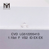 1.15ct F VS cvd menneskeskabte diamanter IF 3EX laboratoriediamant Engrospris