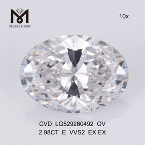 2.98ct E farve cvd diamant oval vvs løse laboratoriedyrkede diamanter IGI