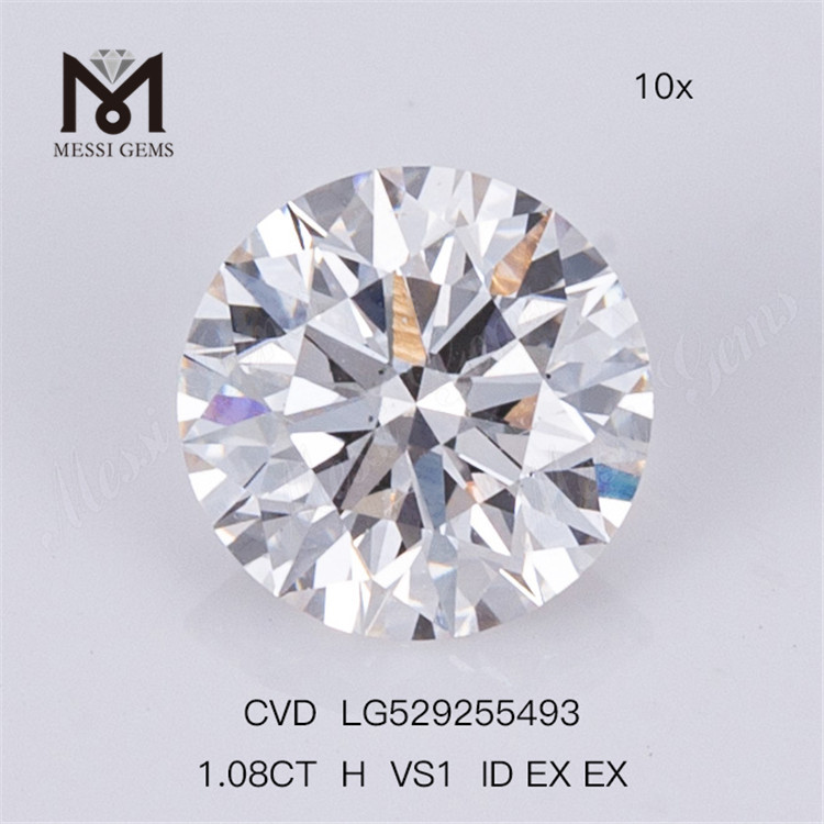 1.08Ct H bedst sælgende løs Lab-diamant rund 1ct løs Lab-diamant