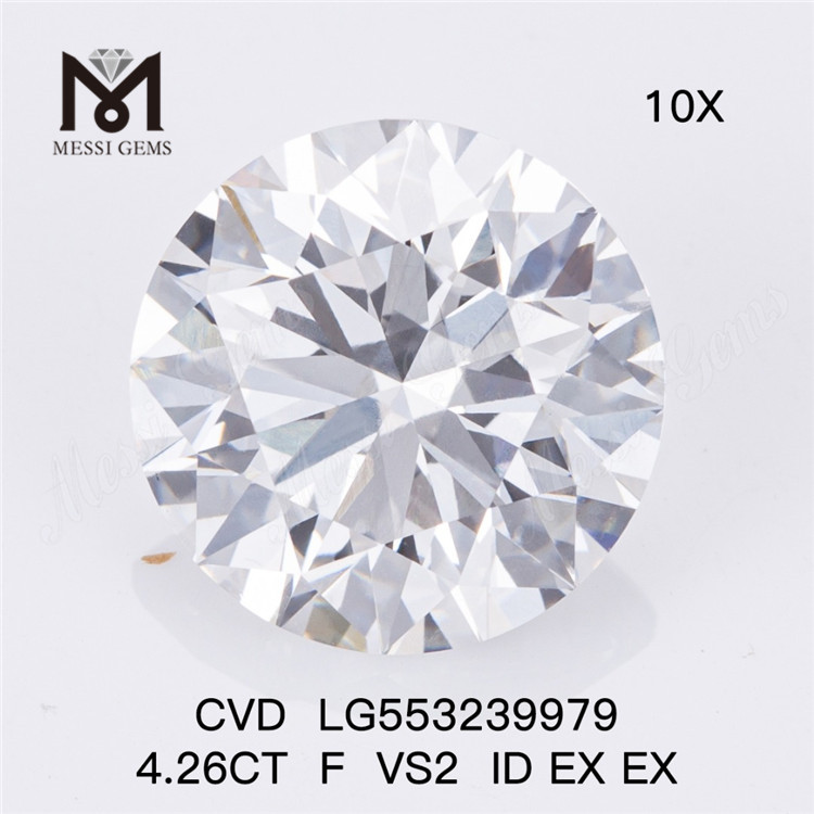 4.26CT F VS2 ID EX EX laboratoriediamant RD laboratoriedyrket diamant CVD