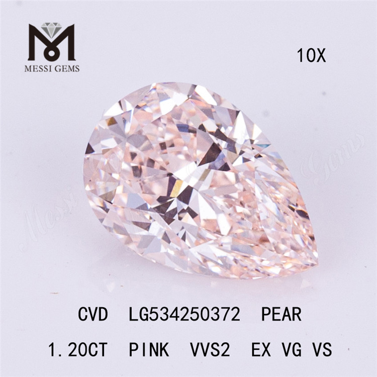 1.20ct PEAR cvd laboratoriediamanter Pink Farve Løse Lab Diamanter fabrikspris