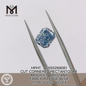 1.10CT HPHT RECTANTGLAR FANCY INTENSE BLUE VS2 VG EX laboratoriedyrket diamant LG555269081