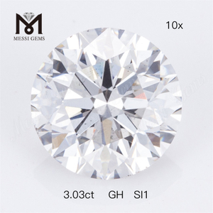 3.03ct GH SI1 rund form Løs Lab-dyrket diamant fabrikspris 