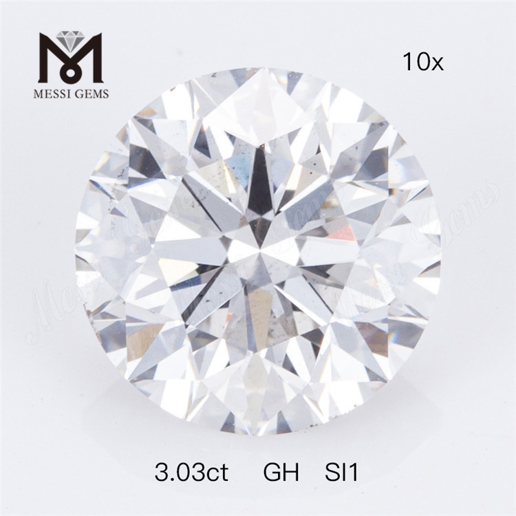3.03ct GH SI1 rund form Løs Lab-dyrket diamant fabrikspris 