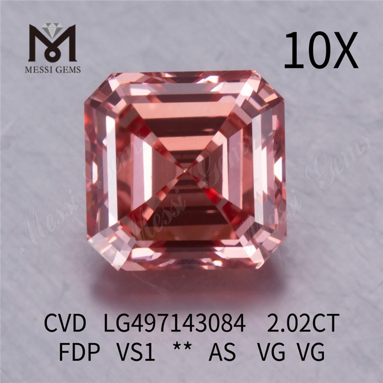2.02CT FANCY DEEP PINK VS1 AS VG VG lab diamant CVD LG497143084