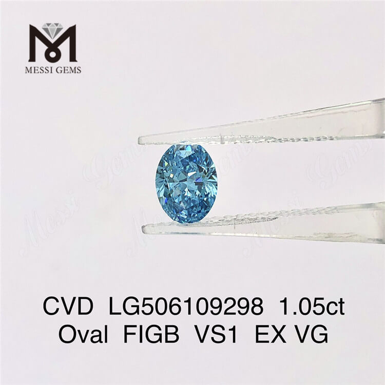 1,05 ct Oval Cut VS1 Blå laboratoriedyrket diamant