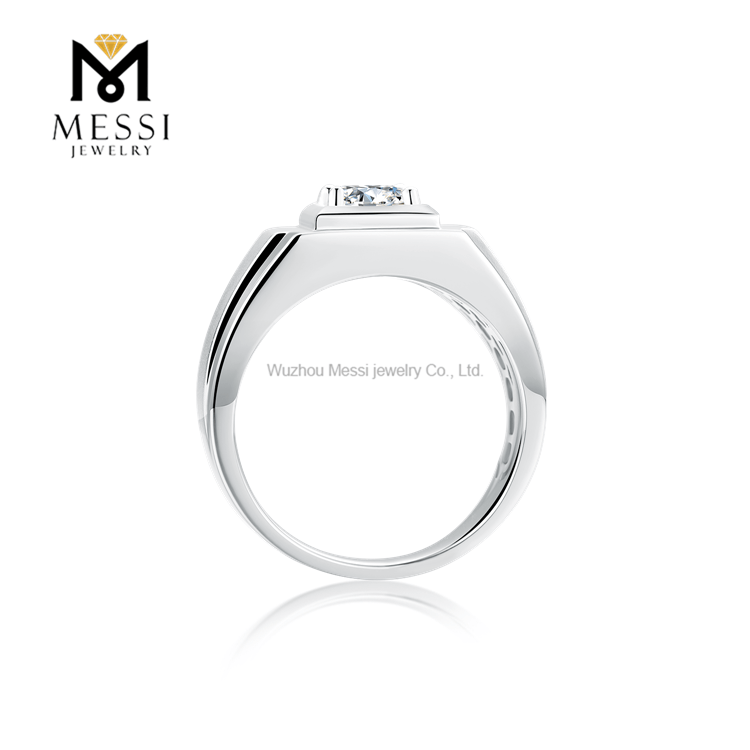 Nyt design 925 Sterling Sølv smykker Ring DEF Moissanite Man Ringe til Man
