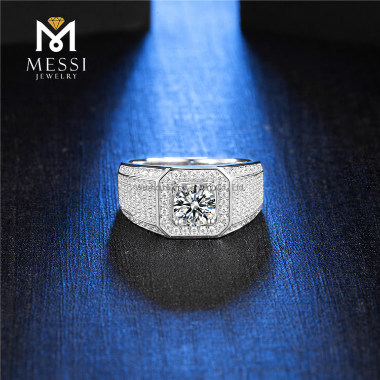 Ny kvalitet 925 sølv smykker ring Moissanite mænd ringe