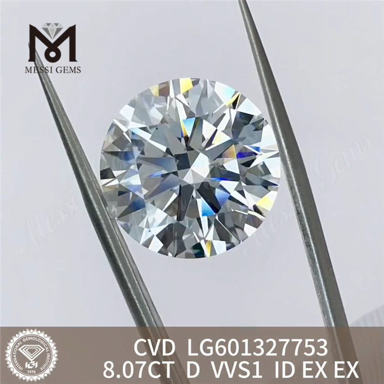 8.07CT D VVS1 ID EX EX Højkvalitets CVD-diamanter direkte fra vores laboratorium LG601327753丨Messigems