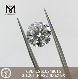 2.12CT F VS2 ID Lab Grown Diamond Kina højkvalitets ædelstene Direct丨Messigems CVD LG610349015