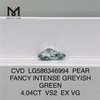 4 karat Fancy Green Lab Grown Diamonds PEAR FANCY INTENSE GREYish GREEN VS2 EX VG CVD LG586346994